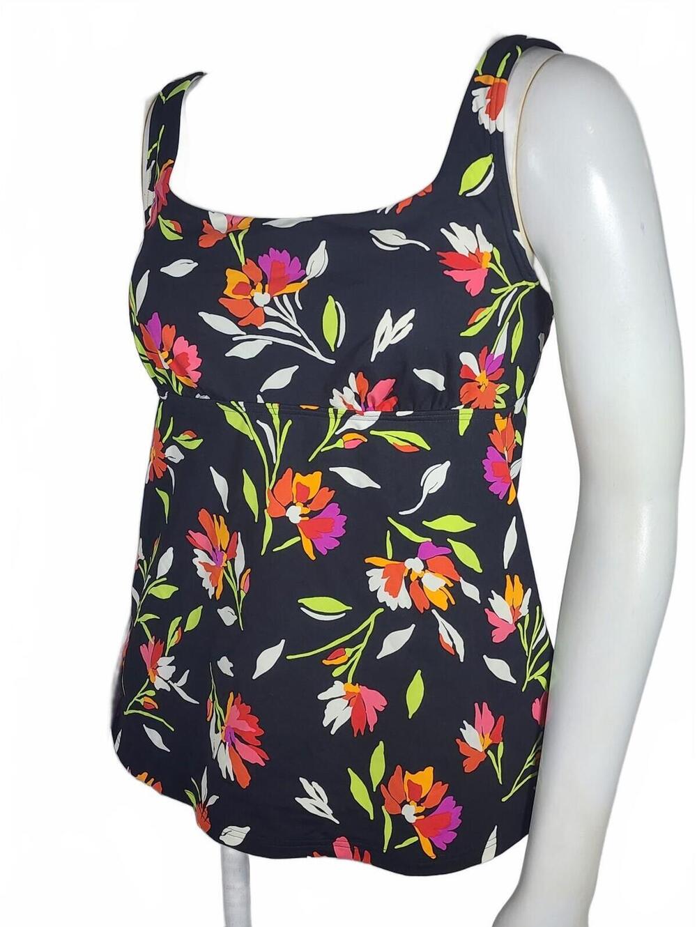 Lands' End Women's Floral Tankini Swim Top Size 8